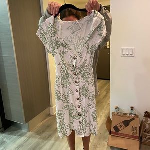 Free People white and green sun dress